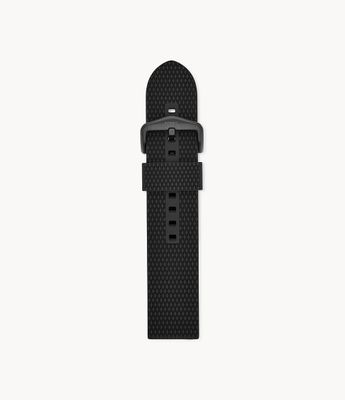 Bracelet de montre en silicone noir de 22mm