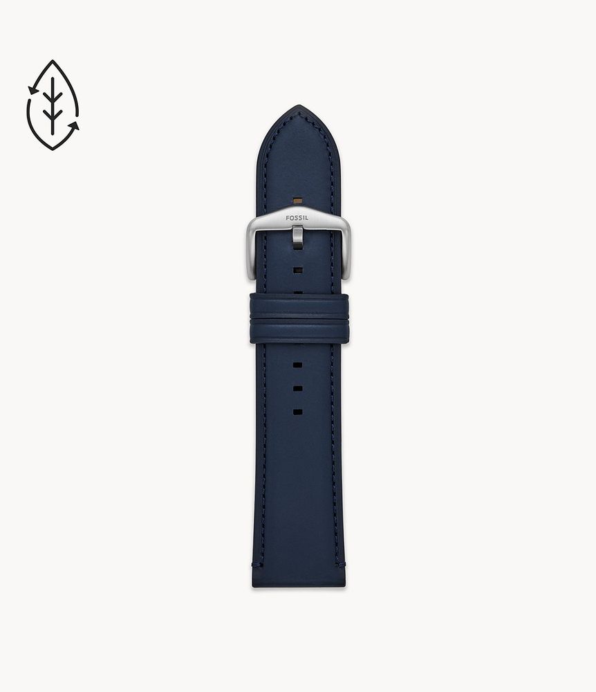 24mm Navy Eco Leather Strap