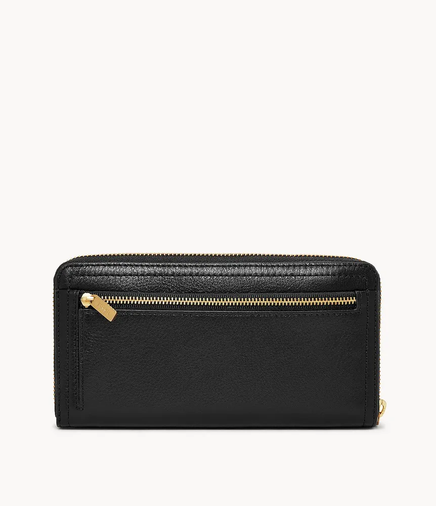 Logan Leather RFID Zip Around Clutch Wallet