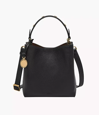 Jessie Leather Small Bucket Crossbody Bag