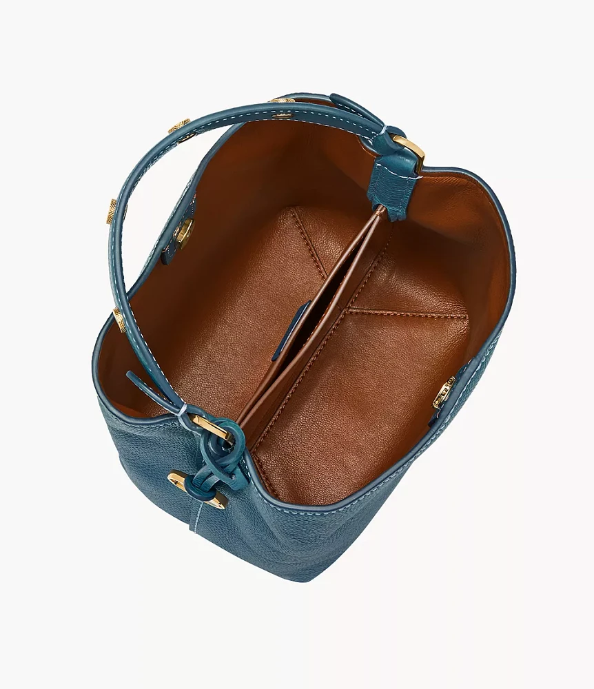 Jessie Leather Small Bucket Crossbody Bag