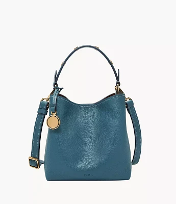 Jessie Leather Small Bucket Crossbody Bag