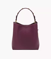 Jessie Leather Small Bucket Crossbody Bag