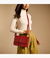 Zoey Leather Flap Crossbody Bag