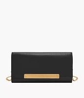 Penrose Leather Flap Wallet Crossbody Bag