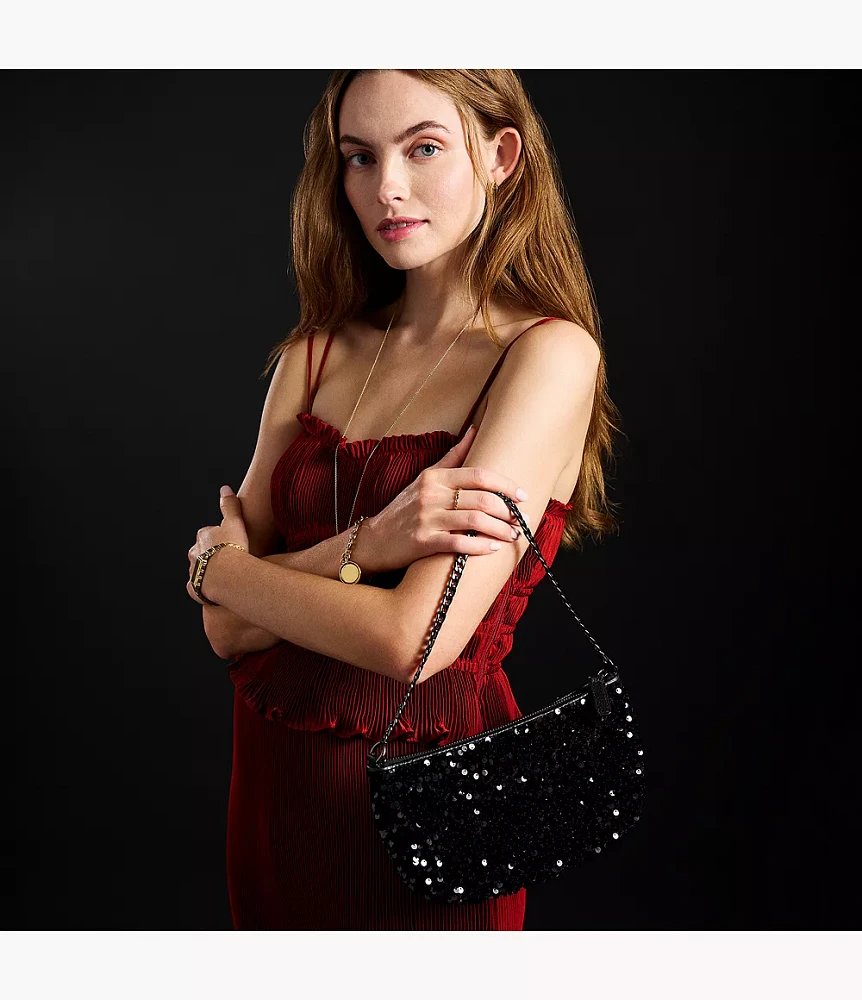 The Wizard of Oz x Fossil Special-Edition Black Sequin Jolie Bag