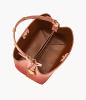 Jessie Leather Small Bucket Crossbody Bag