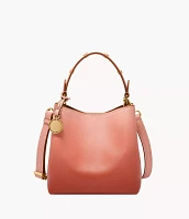 Jessie Leather Small Bucket Crossbody Bag