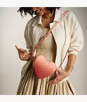 Heart Leather Crossbody Bag