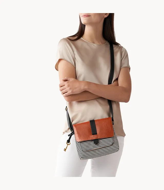 Fossil Kinley Small Fold Over Leather Crossbody Bag