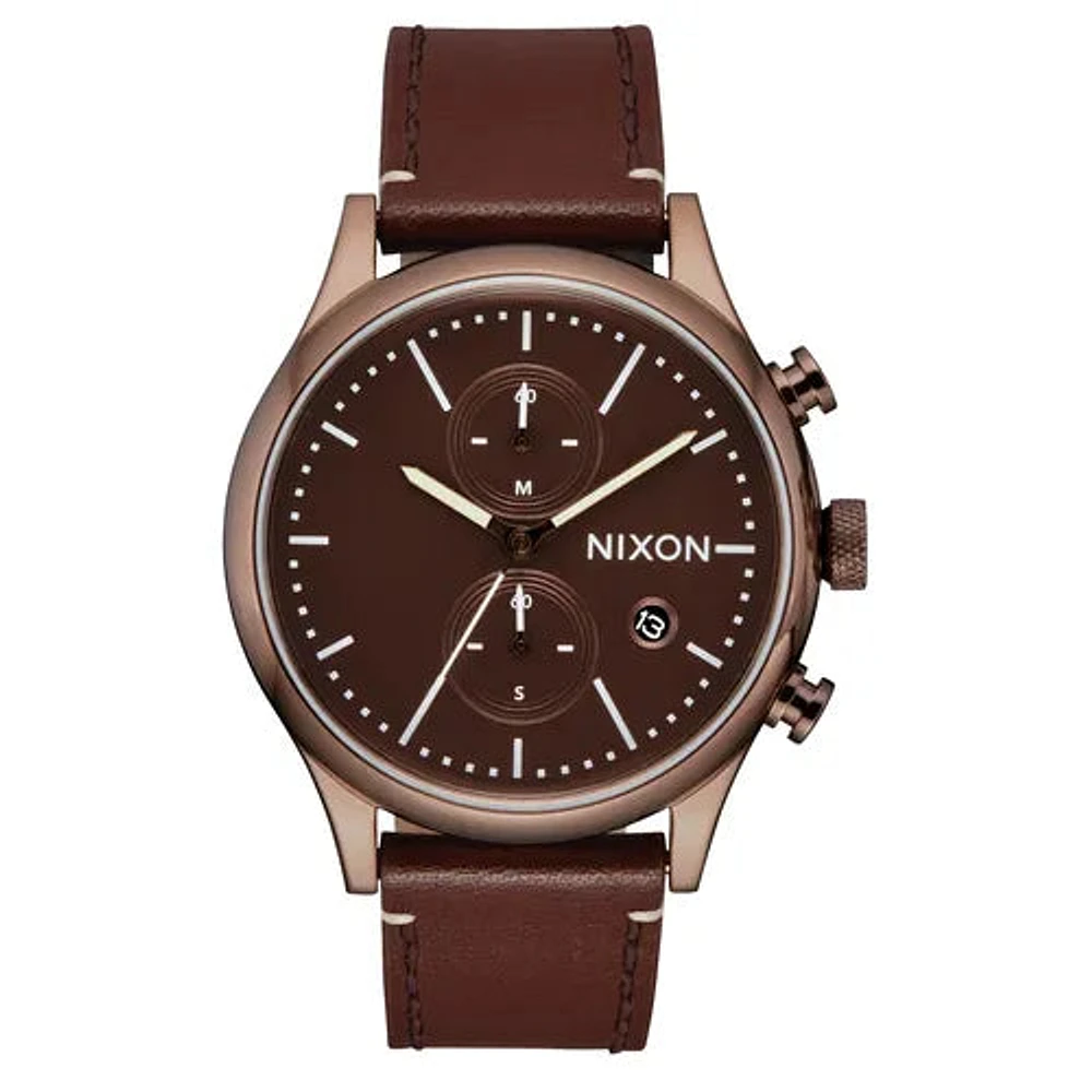 Nixon Station Chrono Leather