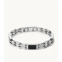 Fossil Agate Stainless Steel Bracelet