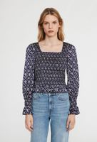 Blouse imprimée à encolure carré