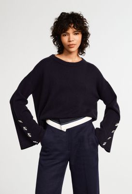 Pull à manches longues en laine traçable