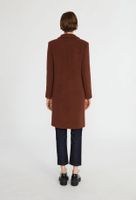 Manteau droit mi-long en laine mélangée