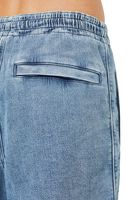 D-BOXY TRACK DENIM JOGGJEANS SHORTS