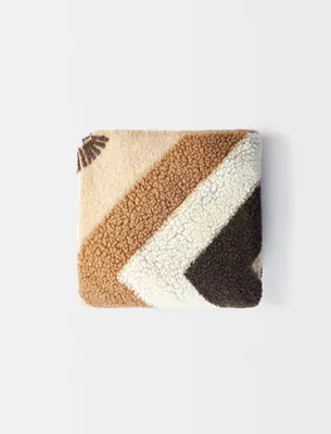 Poncho à rayures contrastées texturées