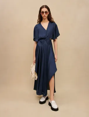 Robe foulard en satin fluide