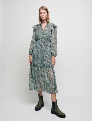 Robe en mousseline lurex imprimée