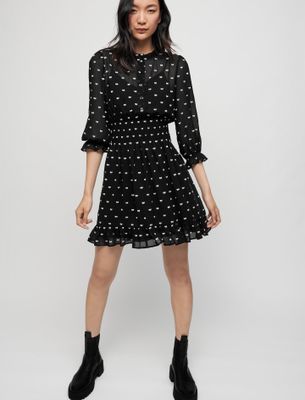 Robe courte en jacquard nœuds