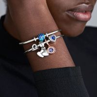 Charm Cœur Bleu Scintillant
