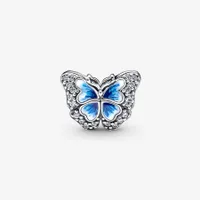 Charm Scintillant Papillon Bleu