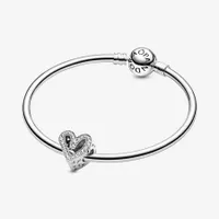 Charm Cœur Dessiné Scintillant