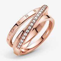 Anneau Triple Pavé Croisé