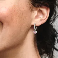 Créoles Cœur Halo Scintillant