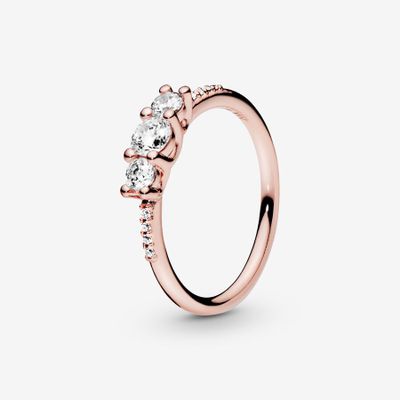 Bague Trois Pierres Transparentes