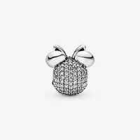 Charm Clip Disney Minnie Nœud Pavé Rose