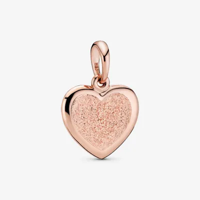 Heart pendant in diamond-pointed Pandora Rose