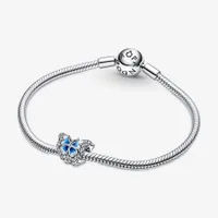 Charm Scintillant Papillon Bleu