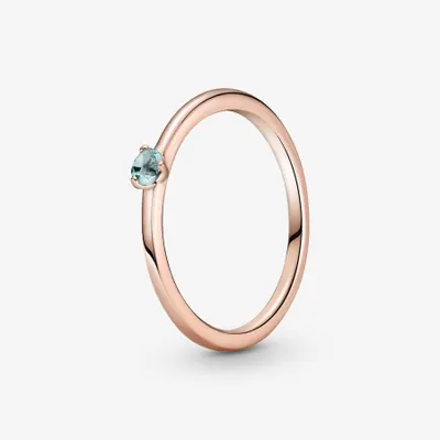 Bague Solitaire Bleue Claire