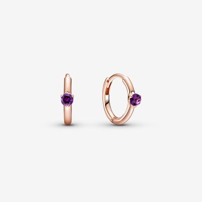 Créoles Huggie Solitaires Violettes