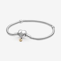 Bracelet Maille Serpent Fermoir Cœur Princesses Disney Pandora Moments
