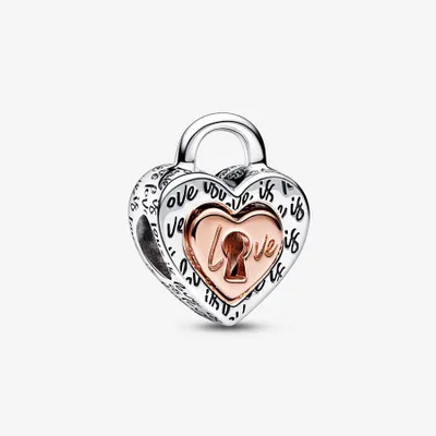 Charm Cœur Séparable Cadenas Bicolore
