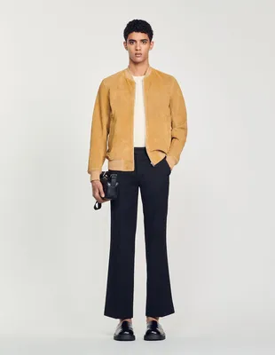Blouson en cuir suédé