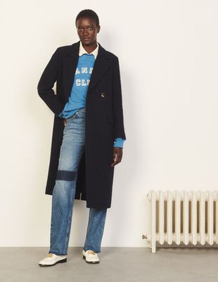 Manteau long col tailleur