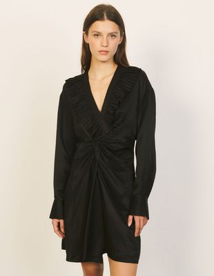 Robe courte avec volants froncÃ©s