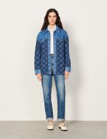 Cardi-coat oversize en mix matières