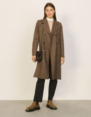 Manteau long à carreaux