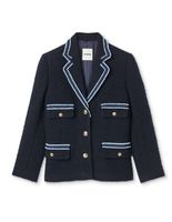 Veste en tweed à galon contrasté