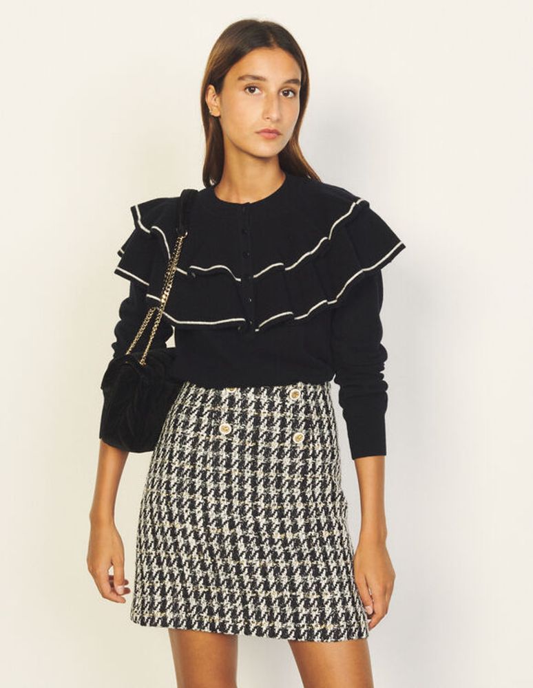 Jupe courte en tweed fantaisie