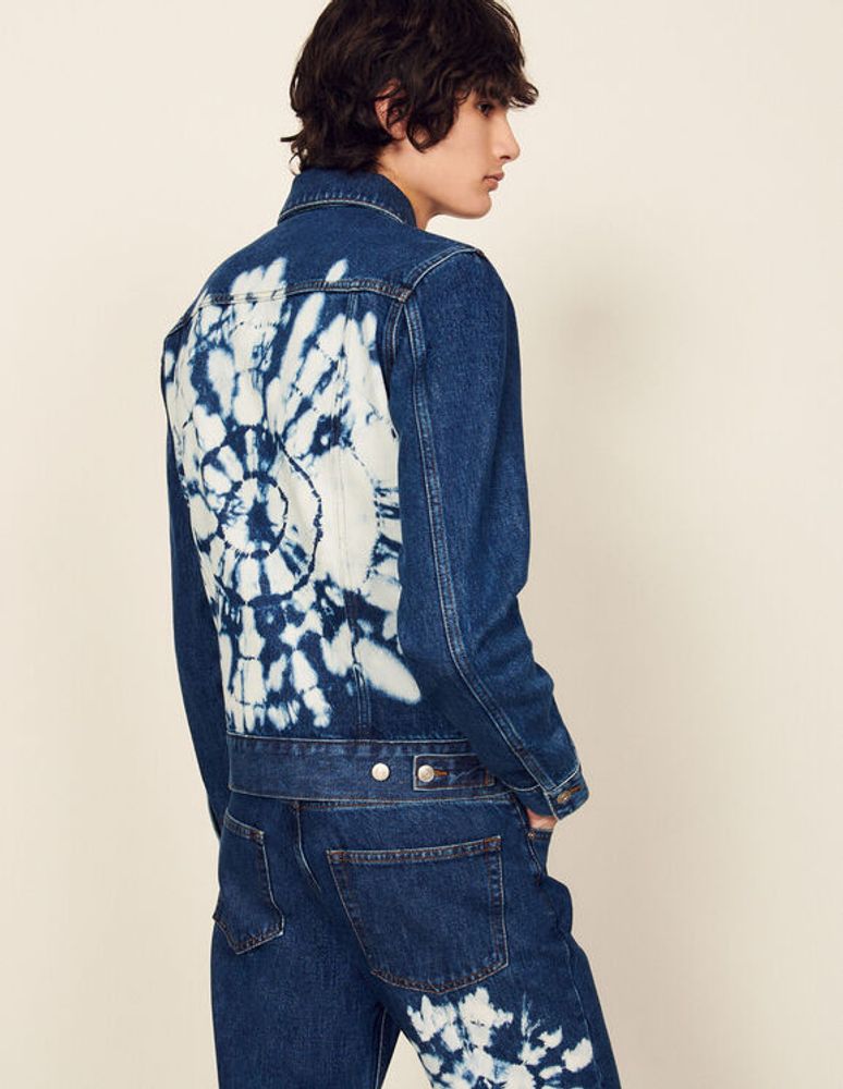 Blouson en jean dos tie&dye