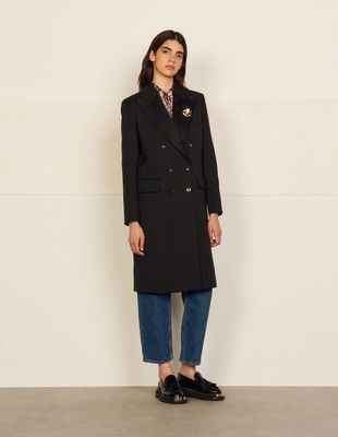 Manteau long Ã  col tailleur