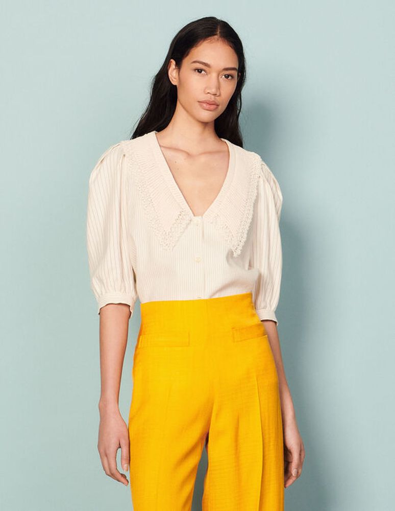 Chemise en lin rayée
