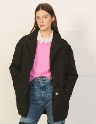 manteau peau lainée sandro