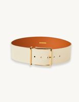 Ceinture large en cuir lisse