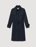 Trench-coat à empiècement plissé
